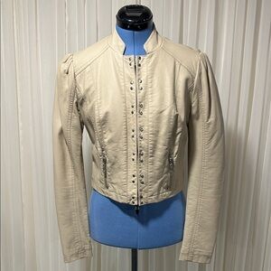 Guess Women's Light Tan Leather Jacket